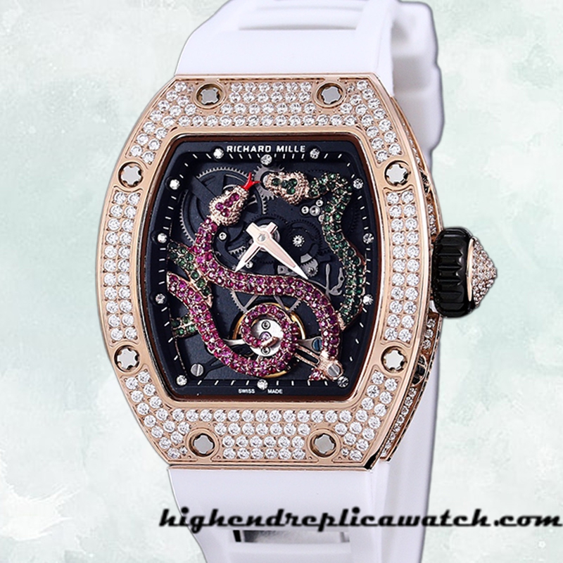 High End Replica Richard Mille RM 026 Unisex RM 026-001 45*39mm Automatic Transparent Dial