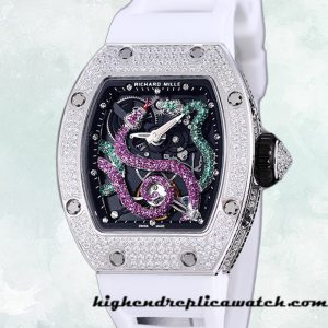 High End Replica Richard Mille RM 026 45*39mm RM 026-005 Unisex Rubber Band Silver