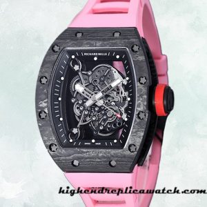 High End Replica Richard Mille RM 055 RM 055-022 Men 50*42mm Rubber Band Black