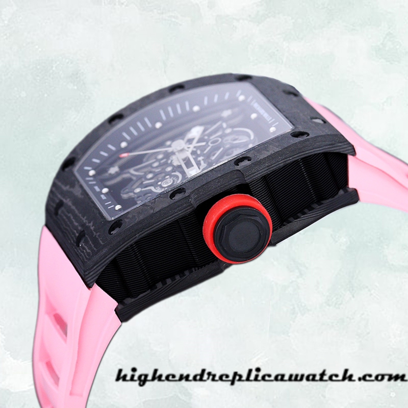 High End Replica Richard Mille RM 055 RM 055-022 Men 50*42mm Rubber Band Black - Image 3