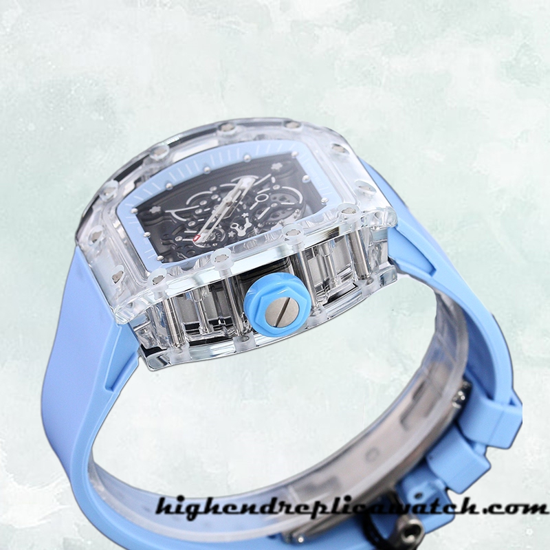 High End Replica Richard Mille RM 055 Men RM 055-023 50*42mm Transparent Dial Transparent - Image 3
