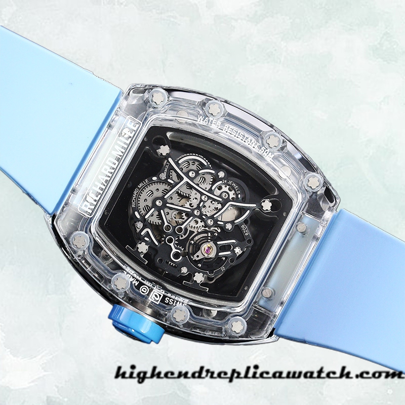 High End Replica Richard Mille RM 055 Men RM 055-023 50*42mm Transparent Dial Transparent - Image 4