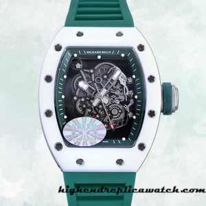 High End Replica Richard Mille RM055 Men RM055 Around 50*40mm Rubber Band Transparent Dial