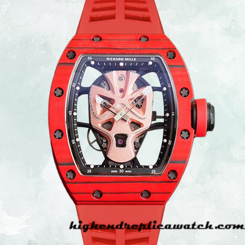 High End Replica Richard Mille RM52-06 RM52-06 Men Around 50*40mm Deployment Red
