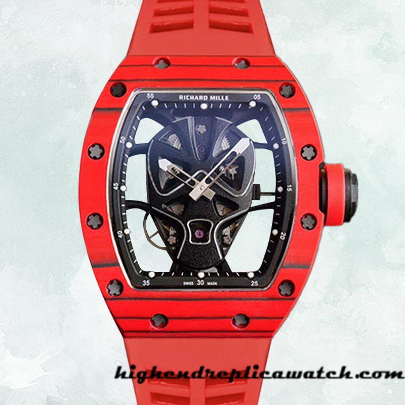 High End Replica Richard Mille RM52-06 Around 50*40mm RM52-06 Men Red Rubber Band