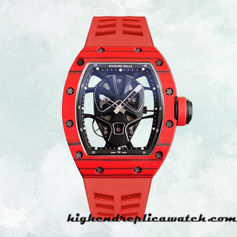 High End Replica Richard Mille RM52-06 Around 50*40mm RM52-06 Men Red Rubber Band - Image 2