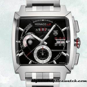 High End Replica Tag Heuer Monaco 43mm CAL2110.BA0781 Men's Black Dial Silver-tone