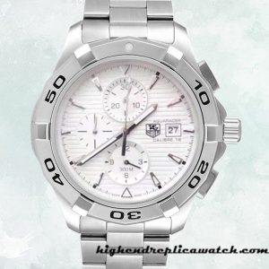 High End Replica Tag Heuer Aquaracer 43mm Men's CAP2111.BA0833 Bracelet Silver-tone