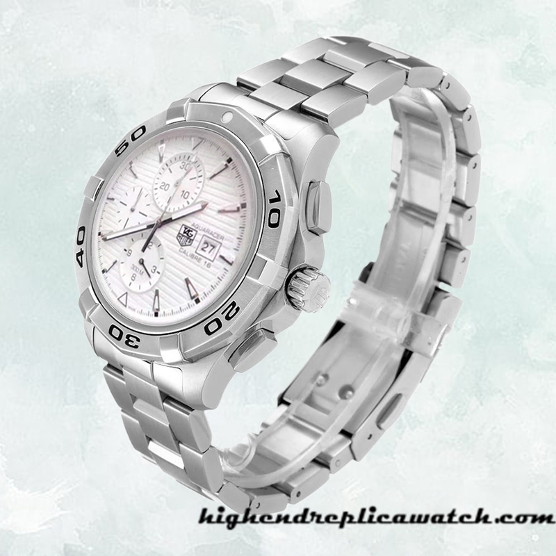 High End Replica Tag Heuer Aquaracer 43mm Men's CAP2111.BA0833 Bracelet Silver-tone - Image 3