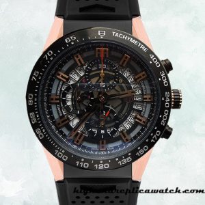 High End Replica Tag Heuer Carrera CAR205A.FT6087 43mm Men's Rose Gold-tone Automatic