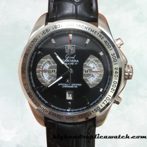 High End Replica Tag Heuer Carrera Men's CAV511A.FC6225 43mm Leather Strap Automatic