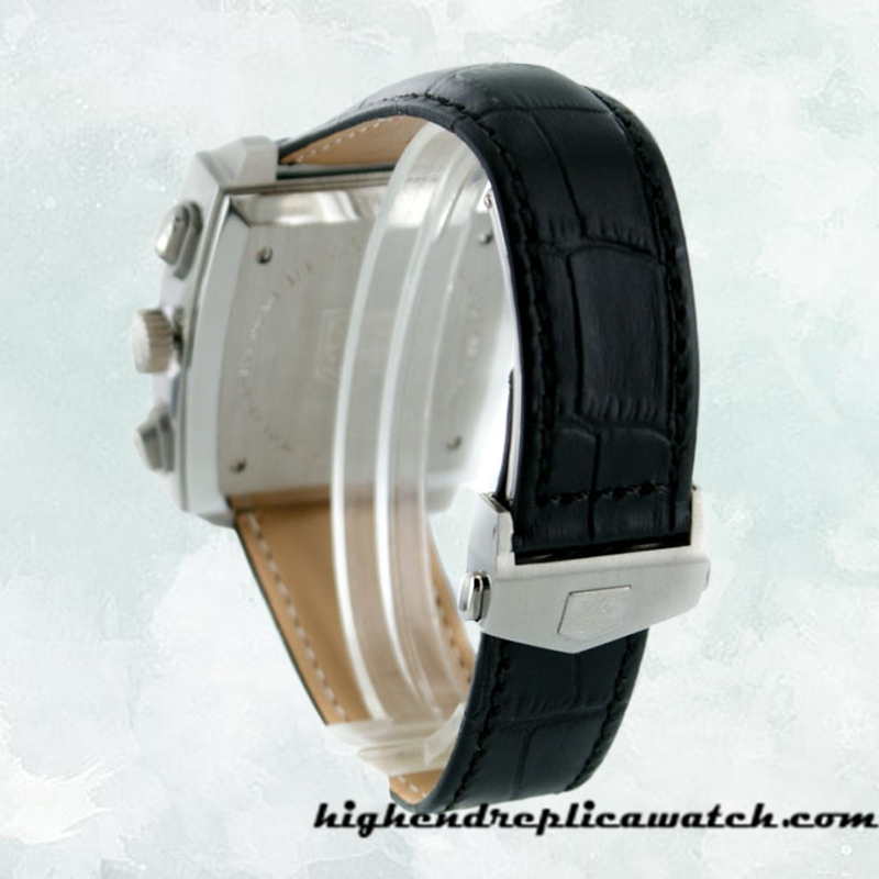 High End Replica Tag Heuer Monaco 40*40mm Men's CAW2114.FC6177 Black Dial Silver-tone - Image 4