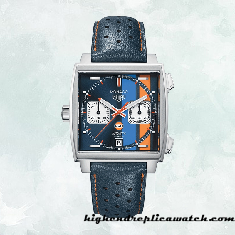 High End Replica Tag Heuer Monaco Men's 41mm CAW211R.FC6401 Blue Dial - Image 2