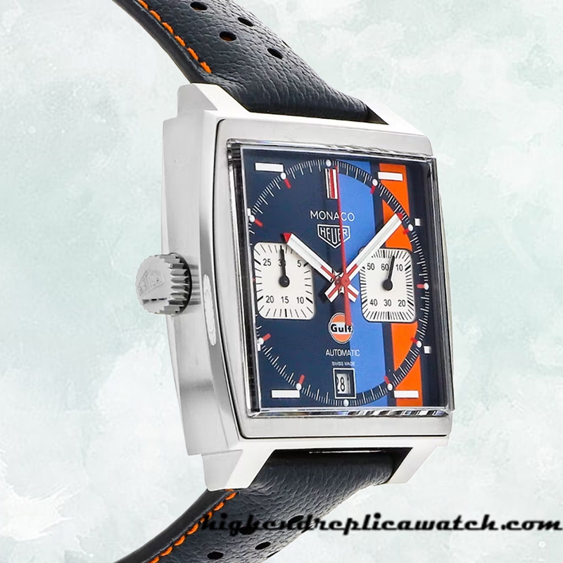High End Replica Tag Heuer Monaco Men's 41mm CAW211R.FC6401 Blue Dial - Image 4