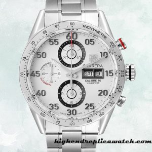High End Replica Tag Heuer Carrera Men's 43mm CV2A11 White Dial