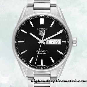 High End Replica Tag Heuer Carrera 43mm WAR201A.BA0723 Men's Bracelet Black Dial