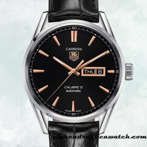 High End Replica Tag Heuer Carrera WAR201C.FC6266 Men's 43mm Black Dial Silver-tone