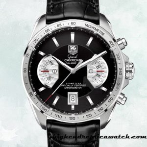 High End Replica Tag Heuer Grand Carrera 43mm Men CAV511A.FC6225 Black Dial