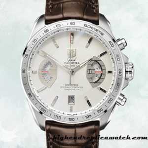 High End Replica Tag Heuer Grand Carrera Men 43mm CAV511B.FC6231 Silver-tone
