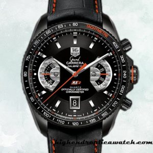 High End Replica Tag Heuer Grand Carrera CAV518K.FC6268 43mm Men Leather Strap Black-tone