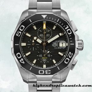 High End Replica Tag Heuer Aquaracer CAY211A.BA0927 43mm Men Black Dial Silver-tone
