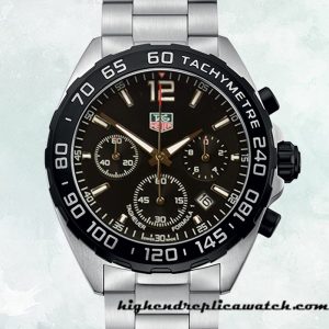 High End Replica Tag Heuer Formula 1 Men CAZ1010.BA0842 43mm Black Dial Silver-tone