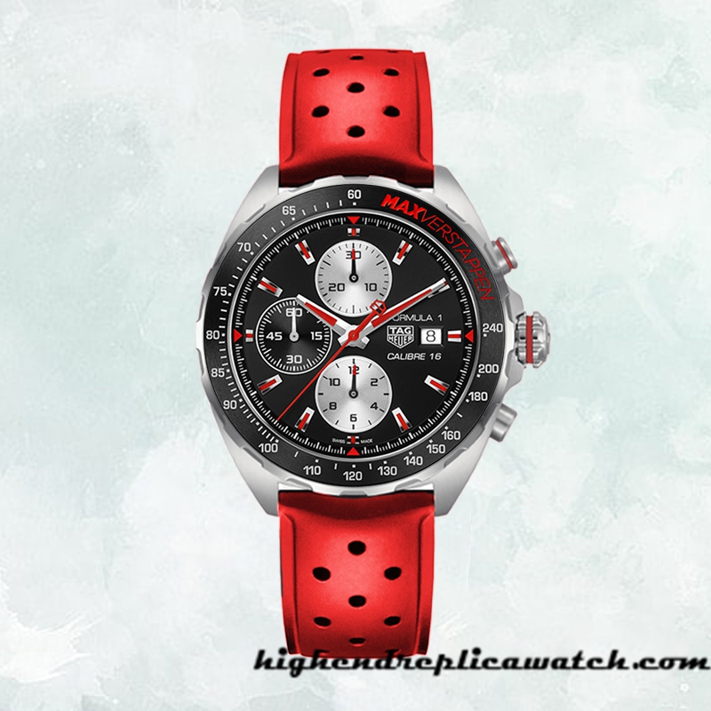 High End Replica Tag Heuer Formula 1 CAZ2018.BA0970-003 Men 43mm Rubber Band Quartz - Image 2