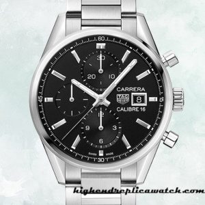 High End Replica Tag Heuer Carrera 43mm CBK2110.BA0715 Men Silver-tone