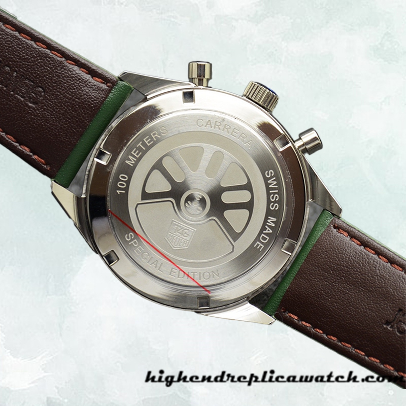 High End Replica Tag Heuer Carrera Men CBK221B-001 43mm Leather Strap Silver-tone - Image 4