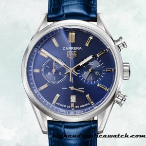 High End Replica Tag Heuer Carrera 43mm Men CBN2011.BA0642-001 Quartz Blue Dial