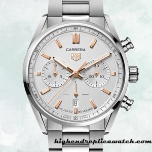 High End Replica Tag Heuer Carrera Men 43mm CBN2013.FC6483-001 Silver-tone