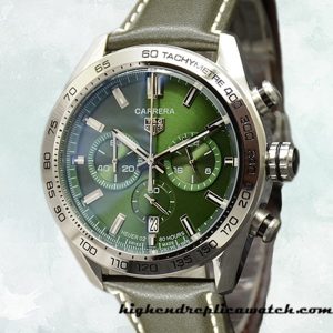 High End Replica Tag Heuer Carrera 43mm Men CBN2A10.BA0643-001 Leather Strap Silver-tone