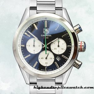 High End Replica Tag Heuer Carrera CarreraBKSB-010 Men 43mm Black Dial Bracelet
