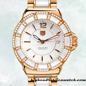 High End Replica Tag Heuer Formula 1 38mm Ladies Formula1WSB-008 Quartz Rose Gold-tone