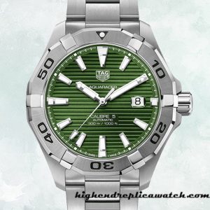 High End Replica Tag Heuer Aquaracer WAY2015.BA0927 Men 43mm Bracelet Green Dial