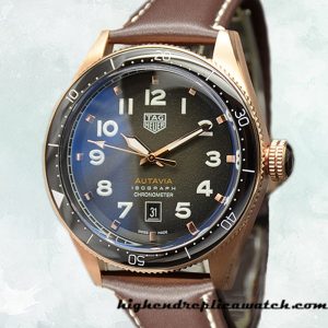 High End Replica Tag Heuer Autavia WBE5190.FC8268-001 Men 43mm Leather Strap