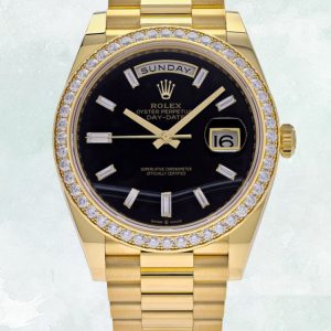 Best Swiss Super Clone Rolex Day-Date 228238 Replica | 40mm Diamond Bezel & Swiss Movement