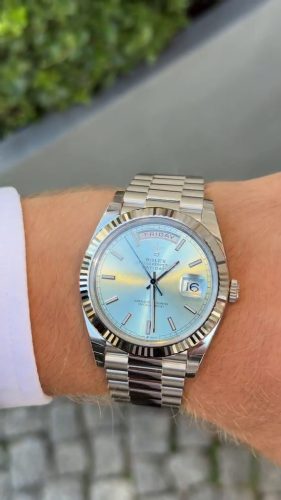 Best Swiss Rolex Day-Date 228236 Super Clone Replica - 40mm Platinum/Blue Roman photo review