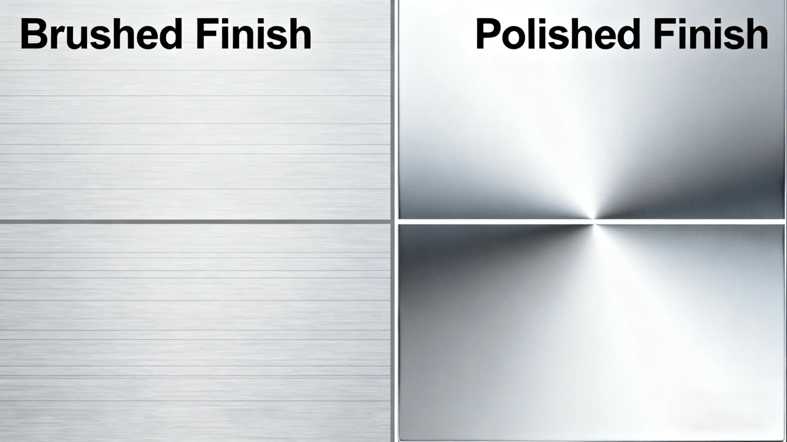Brushed vs polished metal surface illustration