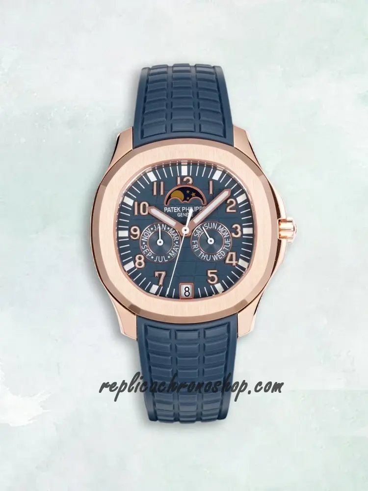 Replica Patek Philippe Aquanaut 5261R-001 Rose Gold Annual Calendar Moon Phase Watch