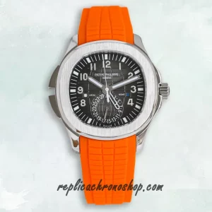 Replica Patek Philippe Aquanaut 5164R-001 Dual-Time Automatic Watch with Orange Rubber Strap