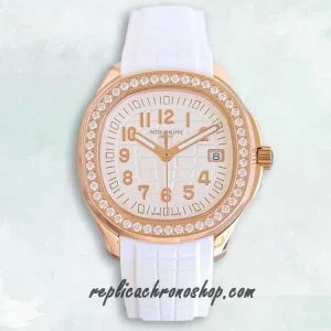 Replica Patek Philippe Aquanaut 5269/200R Rose Gold Diamond-Bezel Quartz Watch