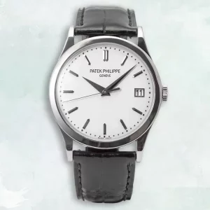 Replica Patek Philippe Calatrava 5296G-010 Automatic Watch with Date Display and Sapphire Crystal