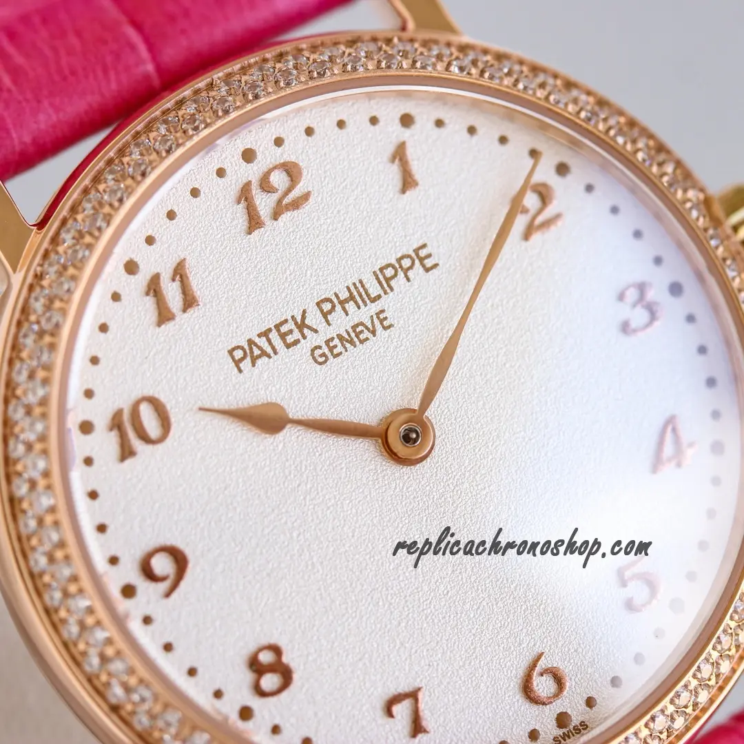 Replica Patek Philippe Calatrava 7200/200R-001 Rose Gold Ultra-Thin Diamond Ladies Watch - Image 5