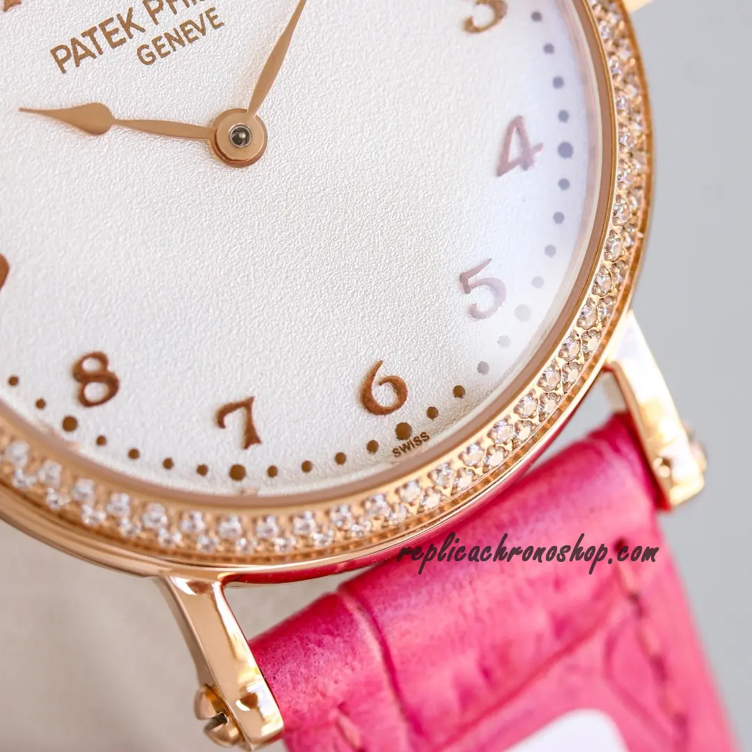 Replica Patek Philippe Calatrava 7200/200R-001 Rose Gold Ultra-Thin Diamond Ladies Watch - Image 6