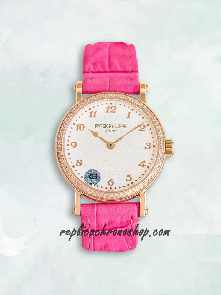 Replica Patek Philippe Calatrava 7200/200R-001 Rose Gold Ultra-Thin Diamond Ladies Watch