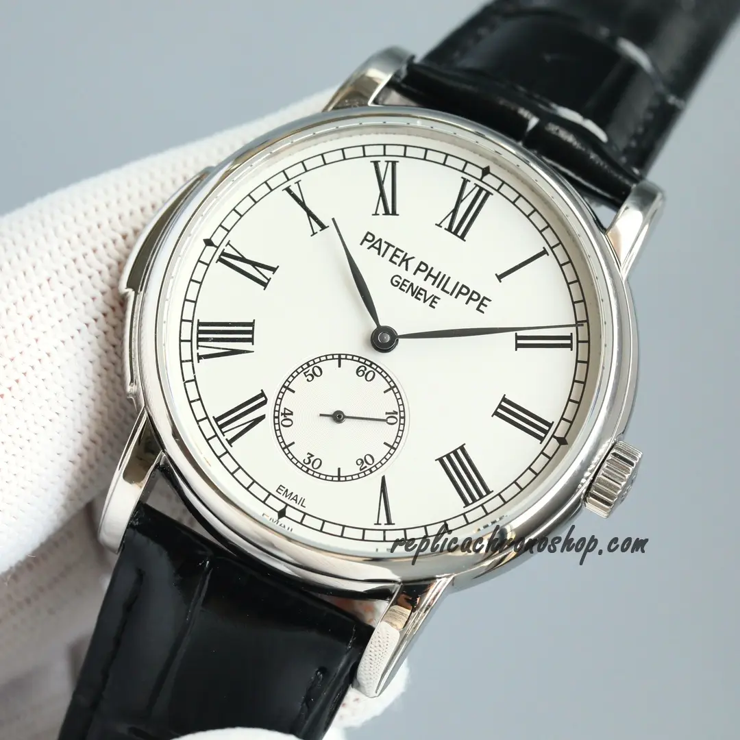 Replica Patek Philippe Grand Complications 5078P-001 Platinum Dress Watch with Enamel Dial - Image 4