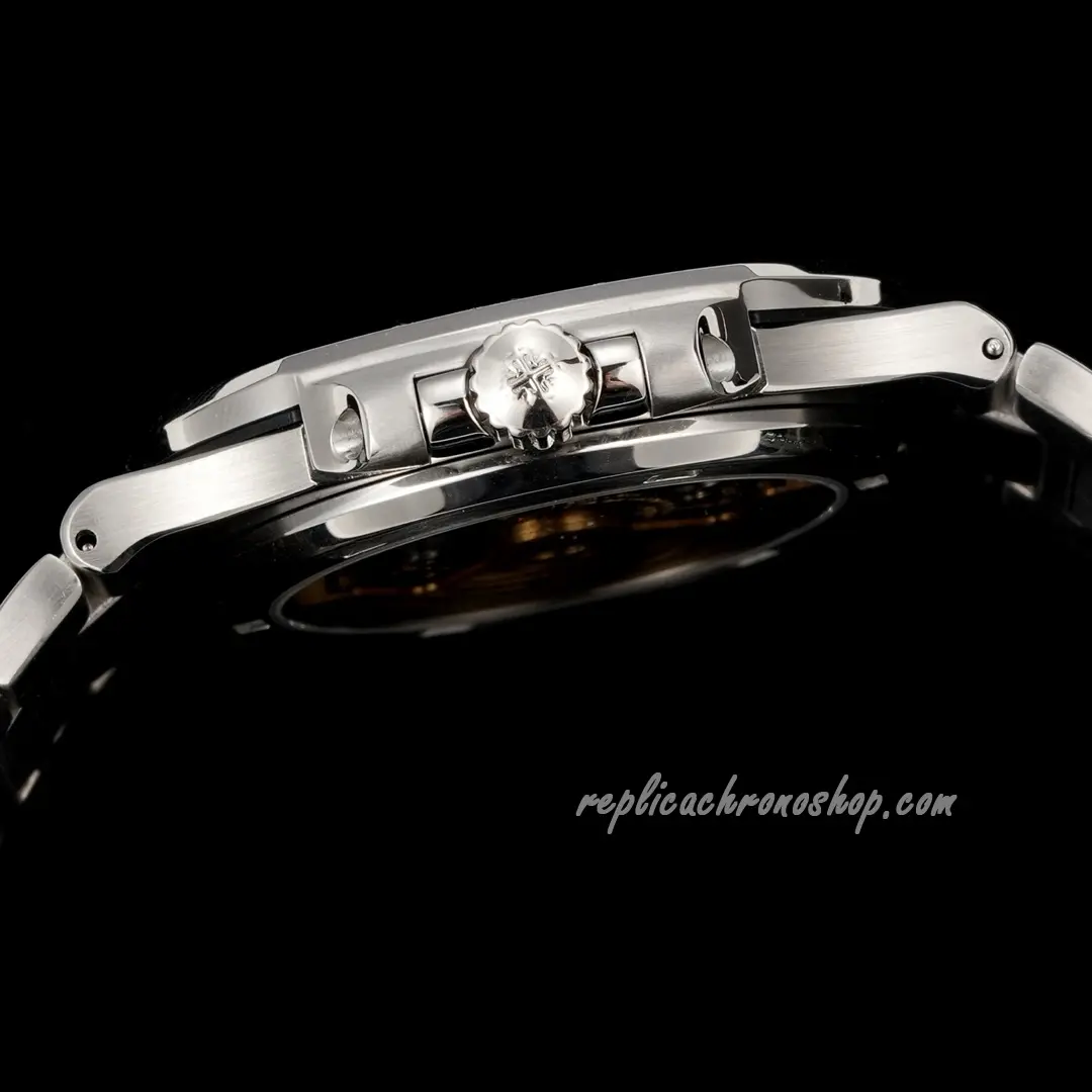 Replica Patek Philippe Nautilus 5711/110P-001 Platinum Watch with Baguette-Diamond Bezel - Image 8