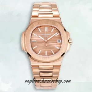 Replica Patek Philippe Nautilus 5711/1R-001 Rose Gold Automatic Watch with Sapphire Display Back
