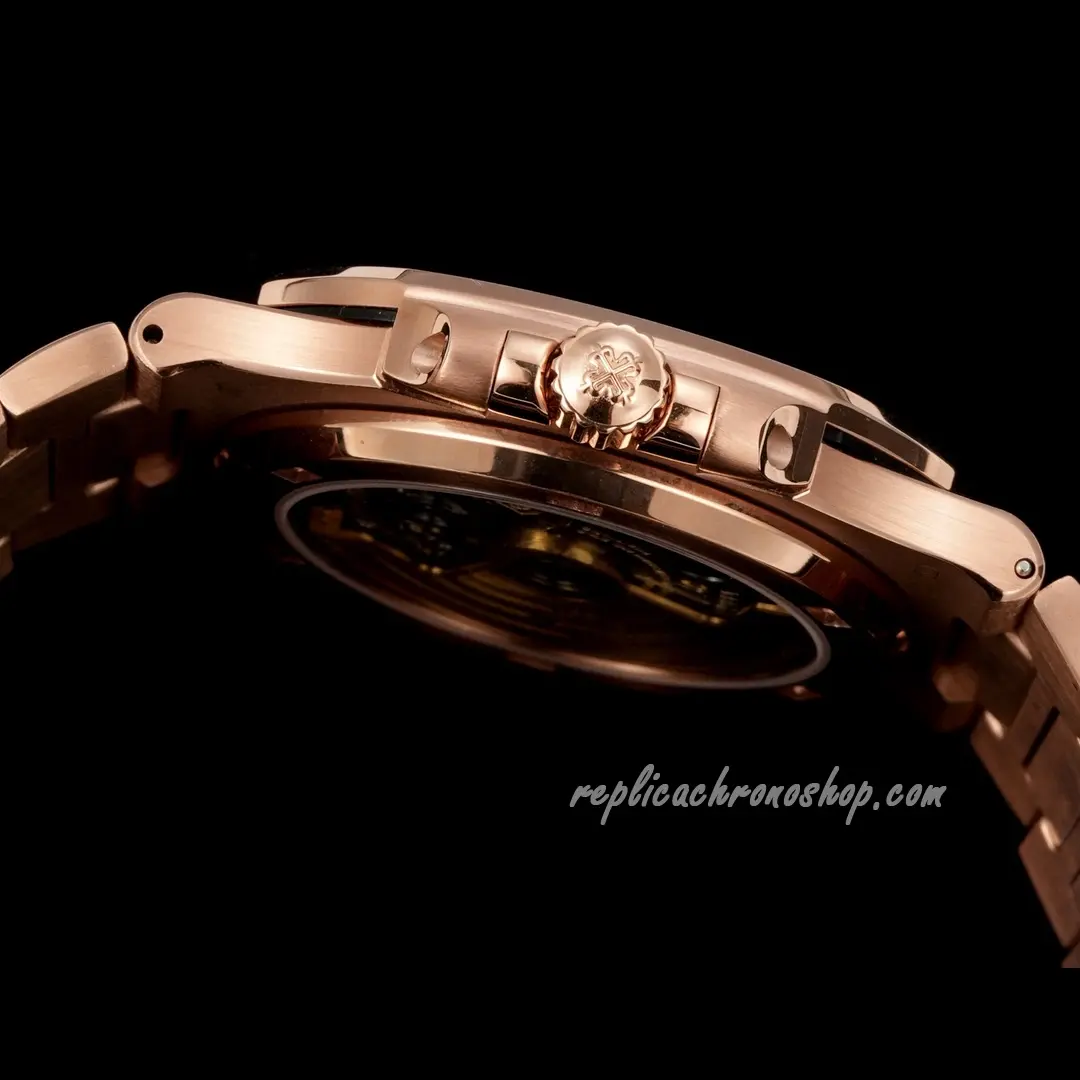 Replica Patek Philippe Nautilus 5723/1R-001 Rose Gold Baguette-Diamond Automatic Watch - Image 7